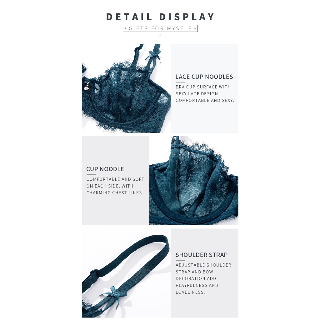 UN trasparente sexy del merletto del reggiseno set. UN sottile reggiseno con grandi seni lo fa apparire più piccolo V81 | BigBuy360 - bigbuy360.vn