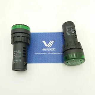 Còi cảnh báo AD16-22SM 24V AC/DC màu xanh, đỏ có đèn