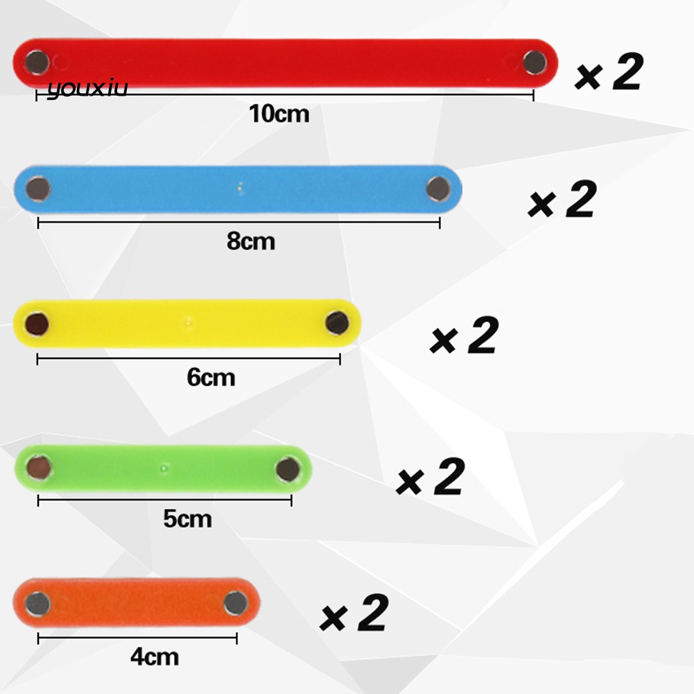 Bộ 10 Que Nam Châm 4-10cm Hỗ Trợ Dạy Học Cho Bé