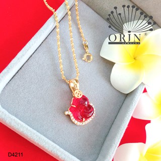 Dây chuyền nữ dạng xoắn mặt hồ ly màu đỏ đính đá thiết kế bền màu cao cấp Orin D4211