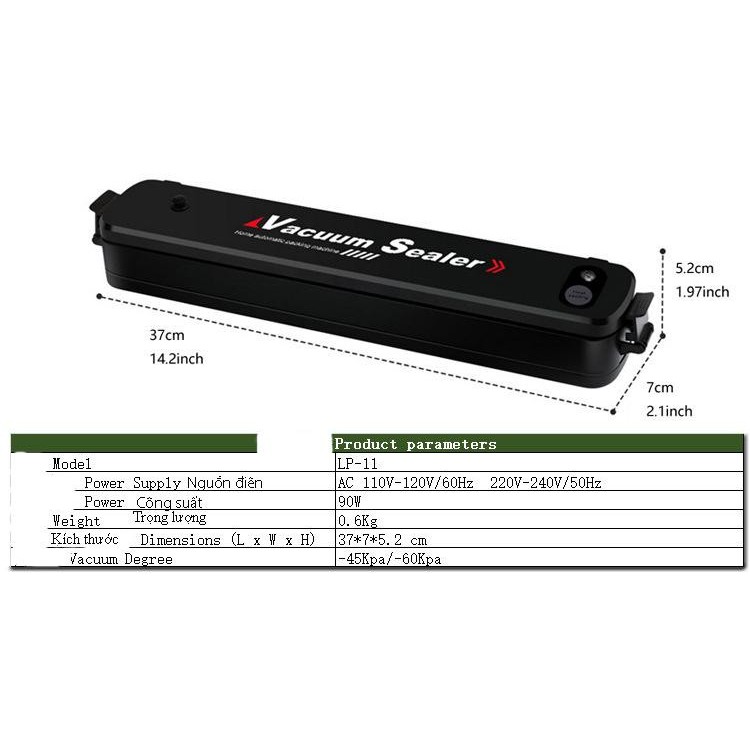 Máy Hút Chân Không Thực Phẩm Vacuum Sealer