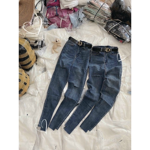Quần Jean nữ cạp lưng siêu cao dài 98cm từ đáy quần xuống chân 66cm | BigBuy360 - bigbuy360.vn