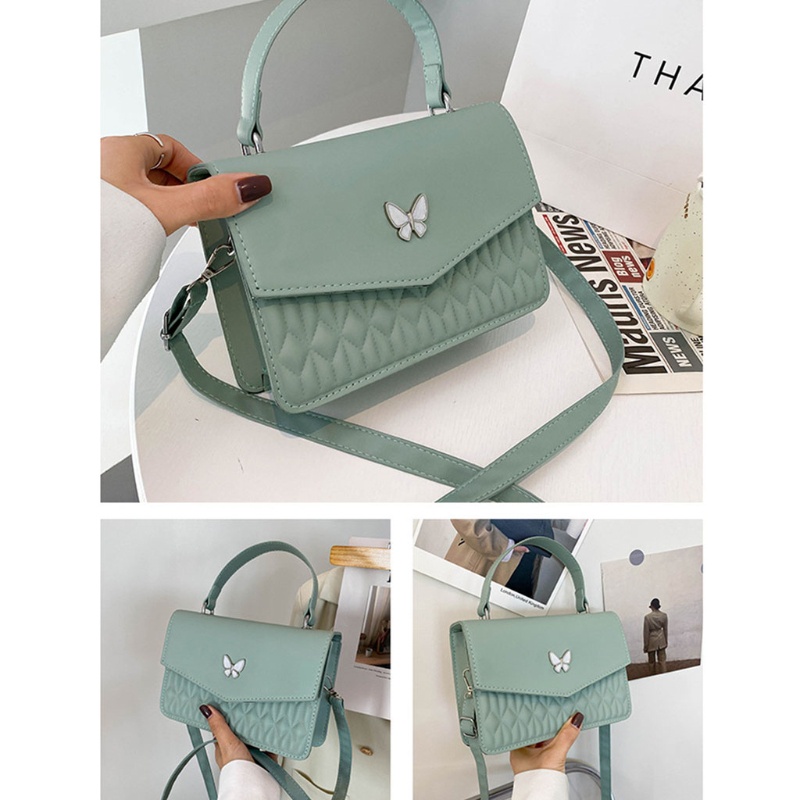 Túi Da PU Đeo Chéo Họa Tiết Kẻ Sọc Phong Cách Vintage