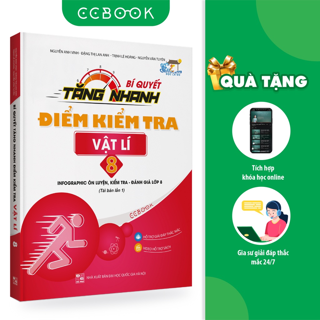 Sách - Bí quyết tăng nhanh điểm kiểm tra Vật lí 8 - Tái bản lần 1 - Tham khảo lớp 8 - Chính hãng CCbook