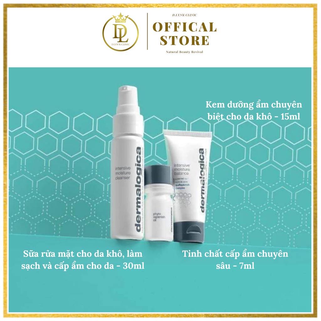 Bộ 3 cấp ẩm Dermalogica Intensive Moisture Trio Kit chuyên sâu dành cho làn da khô