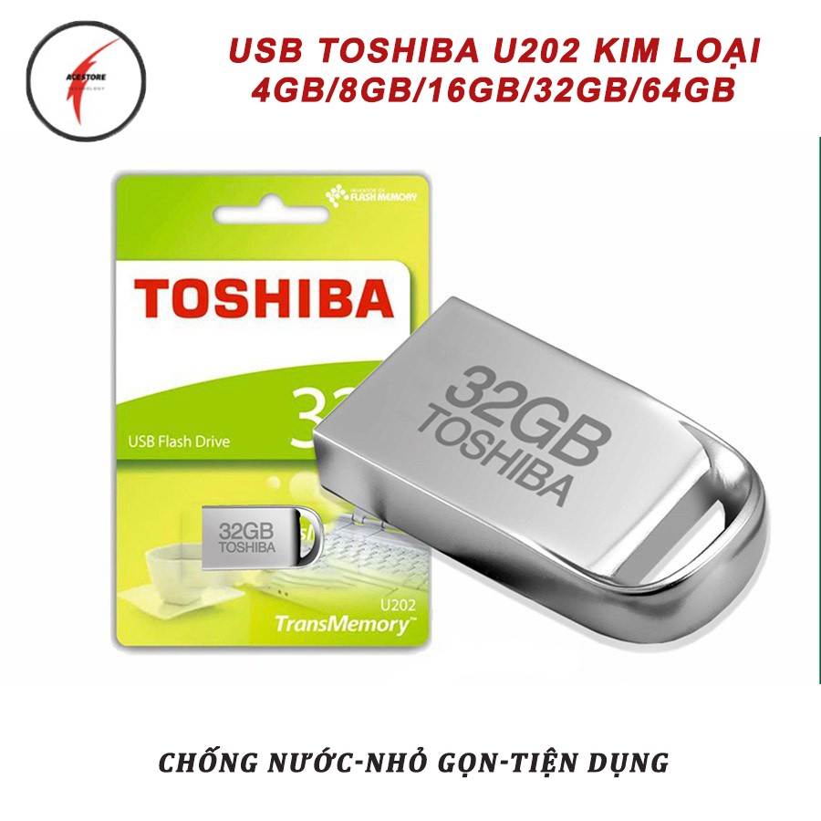 Usb 64gb/32gb/16gb/8gb/4gb Siêu Nhỏ Toshiba U22 Lưu Trữ Dữ Liệu, Chống Nước, Vỏ Kim Loại