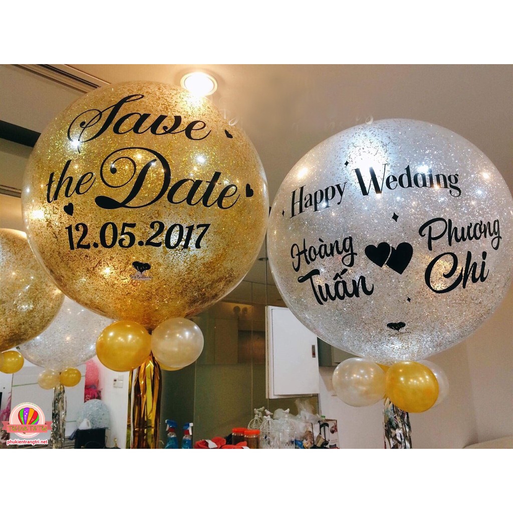 bóng cao su trong suốt jumbo - Size 36”-90cm dùng cho sinh nhật đám cưới happy birthday wedding party