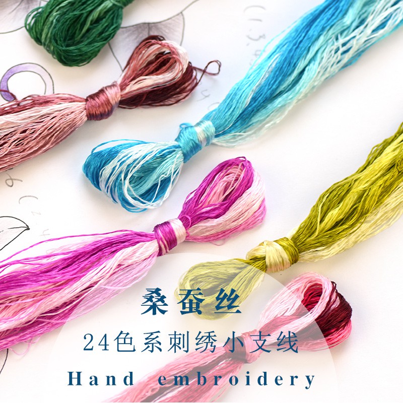 Cuộn Chỉ Lụa Thêu Nhiều Màu Sắc Đa Dạng