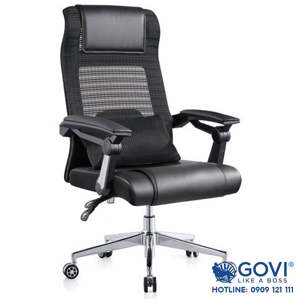 Ghế lãnh đạo GOVI Plato PL09 - Tựa đầu điều chỉnh, tựa tay điều chỉnh đồng bộ với lưng ghế