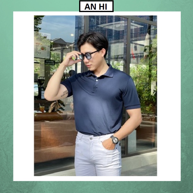 Áo thun polo nam nữ tay ngắn xanh dương đậm trơn hàn quốc giá rẻ chất lượng cao