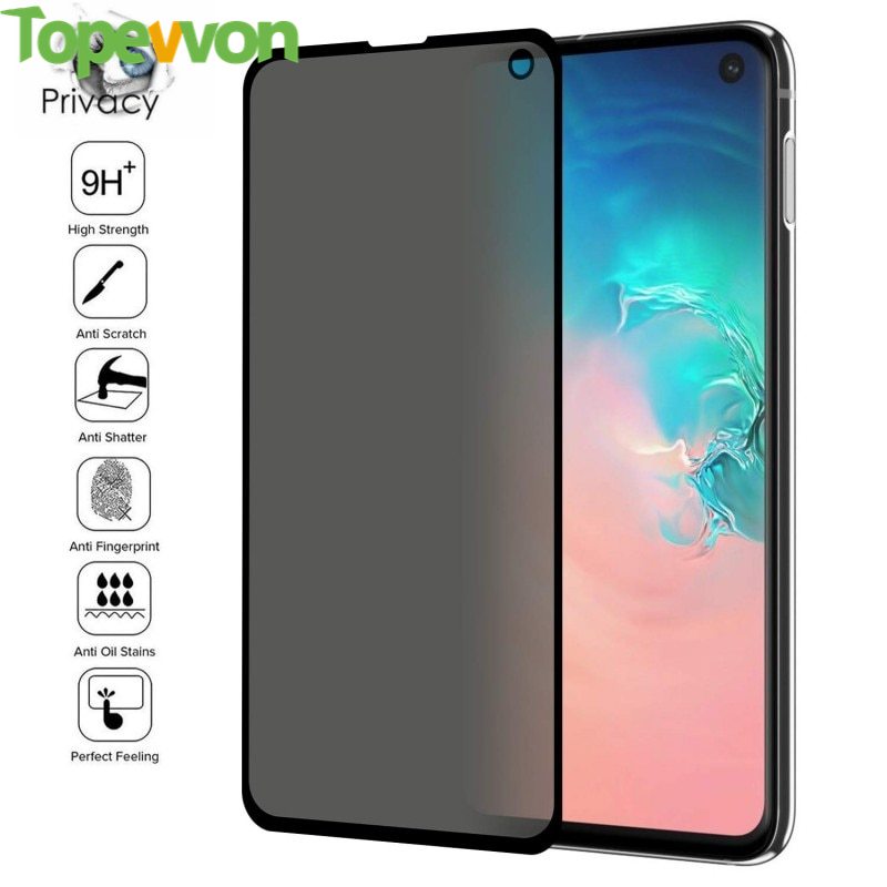 Miếng Dán Cường Lực Topewon Bảo Vệ Riêng Tư Cho Samsung Galaxy Note 20 S21 S20 Ultra S10 S9 S8 Plus S10E Kèm Khăn Lau