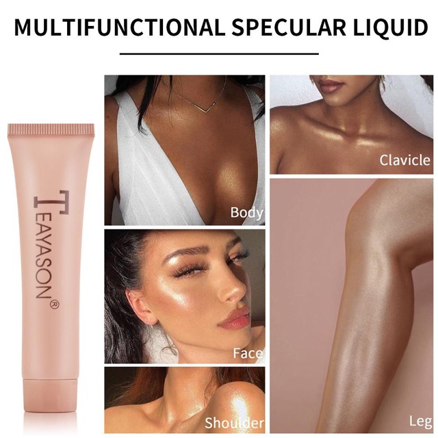 Kem Bắt Sáng Make Up Body Phong Cách Âu Mỹ Teayason Liquid Highlighter Oil Free