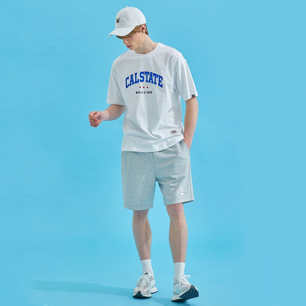 V72K / Áo thun WHOAU in chữ CALSTATE 1849 WHRAB2522U ！