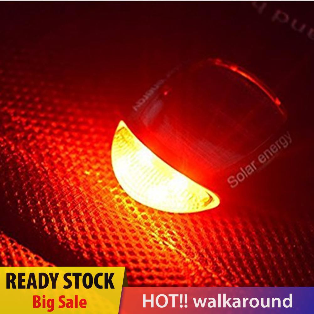 Walk 2 LED Red Bike Bicycle Solar Energy Rechargeable Red Tail Rear Light Flash