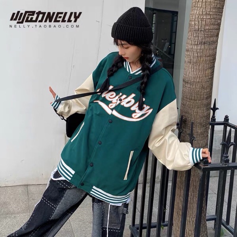 Áo khoác nelly sale chất dày dặn tay da (có sẵn) smile | BigBuy360 - bigbuy360.vn