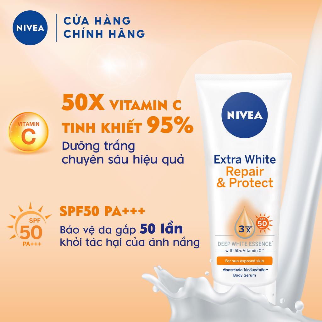 [FMCGMALL -8% đơn 250K] Tinh chất dưỡng thể dưỡng trắng NIVEA ban ngày giúp phục hồi &amp; chống nắng SPF50 (180ml) - 88314