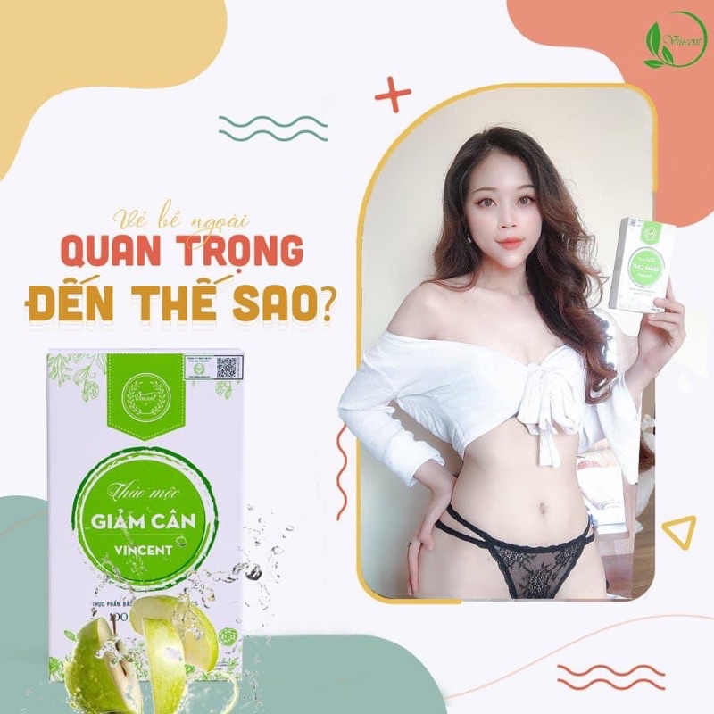 Giảm cân VINCENT liệu trình 15ngày tặng 10 viên detox giảm mỡ bụng an toàn, hiệu quả 30gr