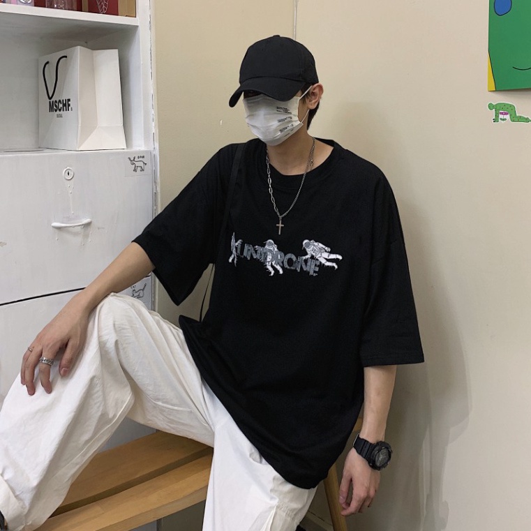 Áo thun tay lỡ form rộng Unisex Phi Hành Gia, áo phông tay lỡ Nam Nữ AD 67 | BigBuy360 - bigbuy360.vn