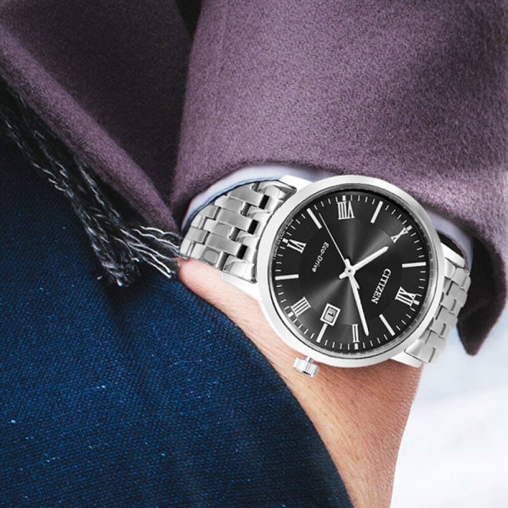 Đồng Hồ Nam Citizen Dây Thép Không Gỉ BM6770-51E - Mặt Đen