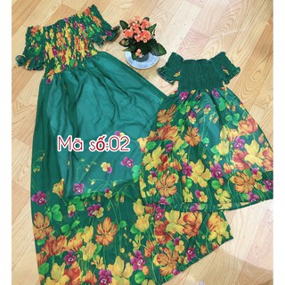 Set maxi me va be [Đầm mẹ có tay]