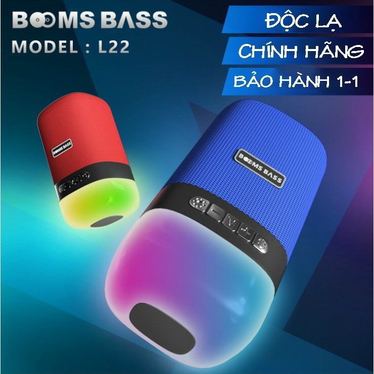 💥 Loa Bluetooth Không Dây, Loa Boombass L22 Có Đèn Led - Bass siêu to - Hỗ trợ thẻ nhớ, Chính hãng - Bass cực hay