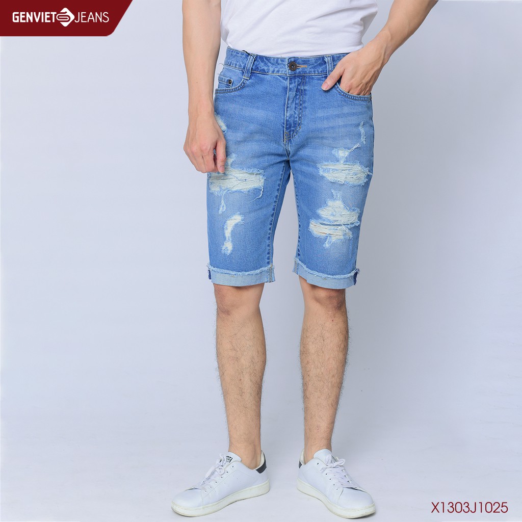  Quần ngố jeans Nam X1303J1025 GENVIET | BigBuy360 - bigbuy360.vn