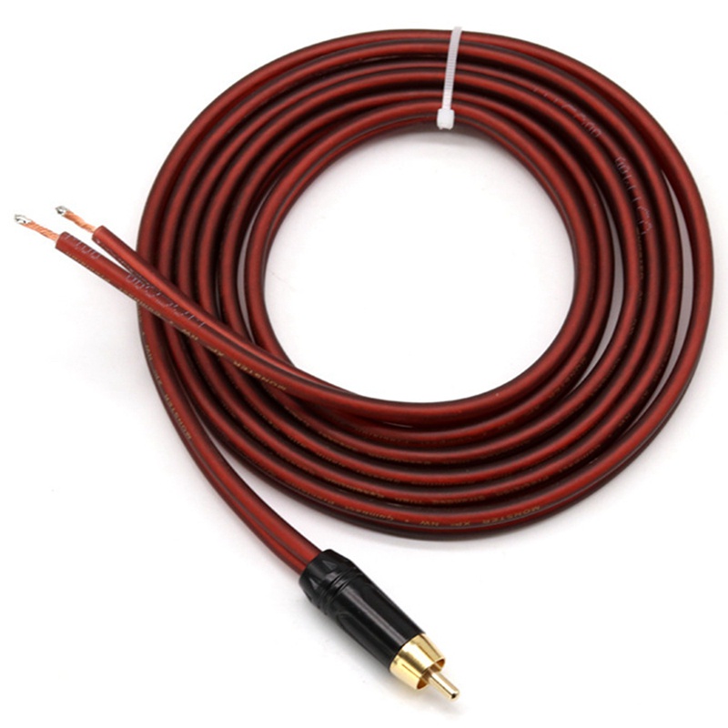 Cáp loa RCA Dây loa trần sang phích cắm RCA , Thay thế bộ chuyển đổi đầu nối phích cắm RCA sang dây trần Mở Video âm thanh
