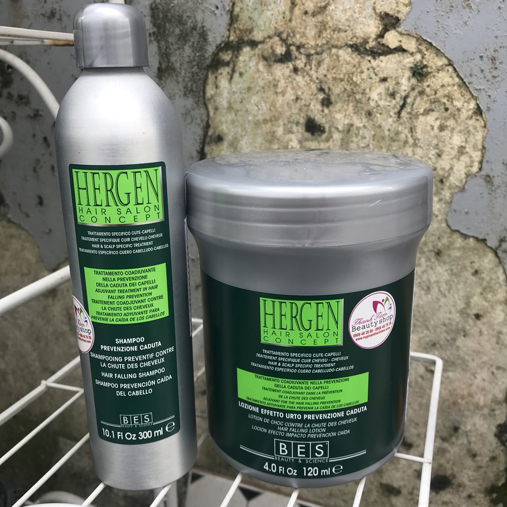 Combo dầu gội và huyết thanh chống rụng kích thích mọc tóc Fanola Bes Hergen Hair Loss