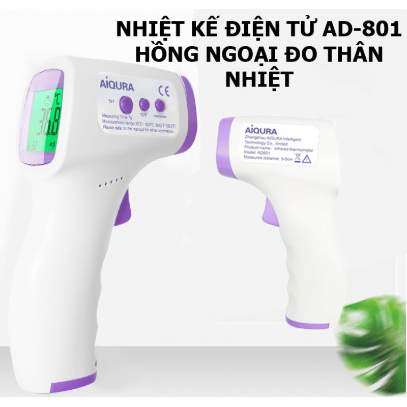 Nhiệt kế điện tử đo trán AIQURA AD801- Hàng chính hãng