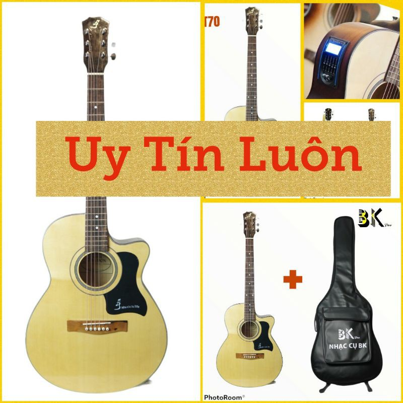 Đàn Guitar acoustic ba đờn T70 chính hãng - chiết khấu cao - tặng Full phụ kiện