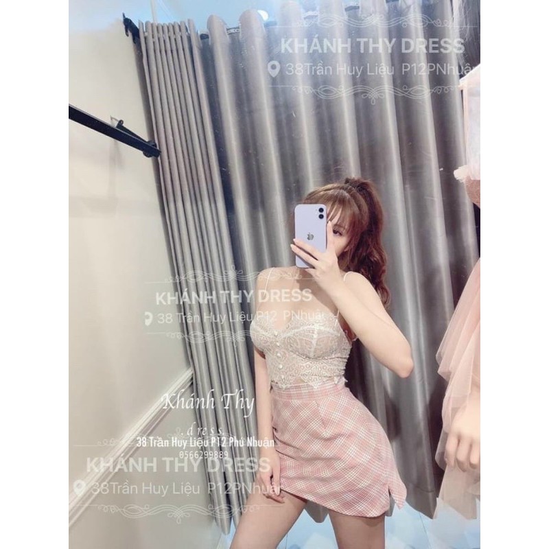 áo hai dây ren phối nút bọc thời trang sexy quyến rũ  UK