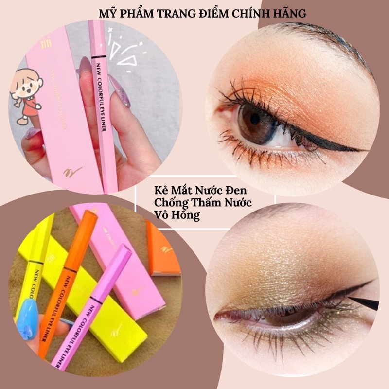 Kẻ Mắt Nước Màu Đen Cao Cấp Bền Màu, Lâu Trôi Waterproof Liquid Eyeliner - Kẻ Mắt Dạ Mảnh