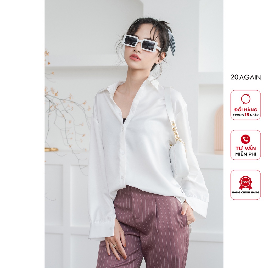 Áo sơ mi dài tay cổ đức 20Again, thiết kế độc đáo, sành điệu ASA2425