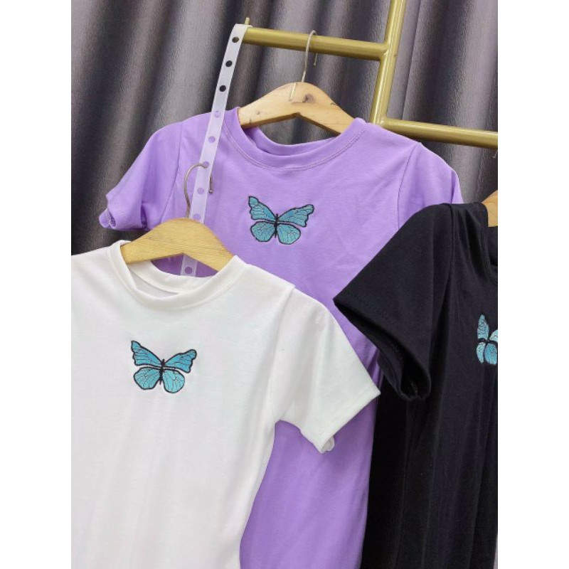 Đầm body tay ngắn thêu bướm (thun loại 1) | BigBuy360 - bigbuy360.vn