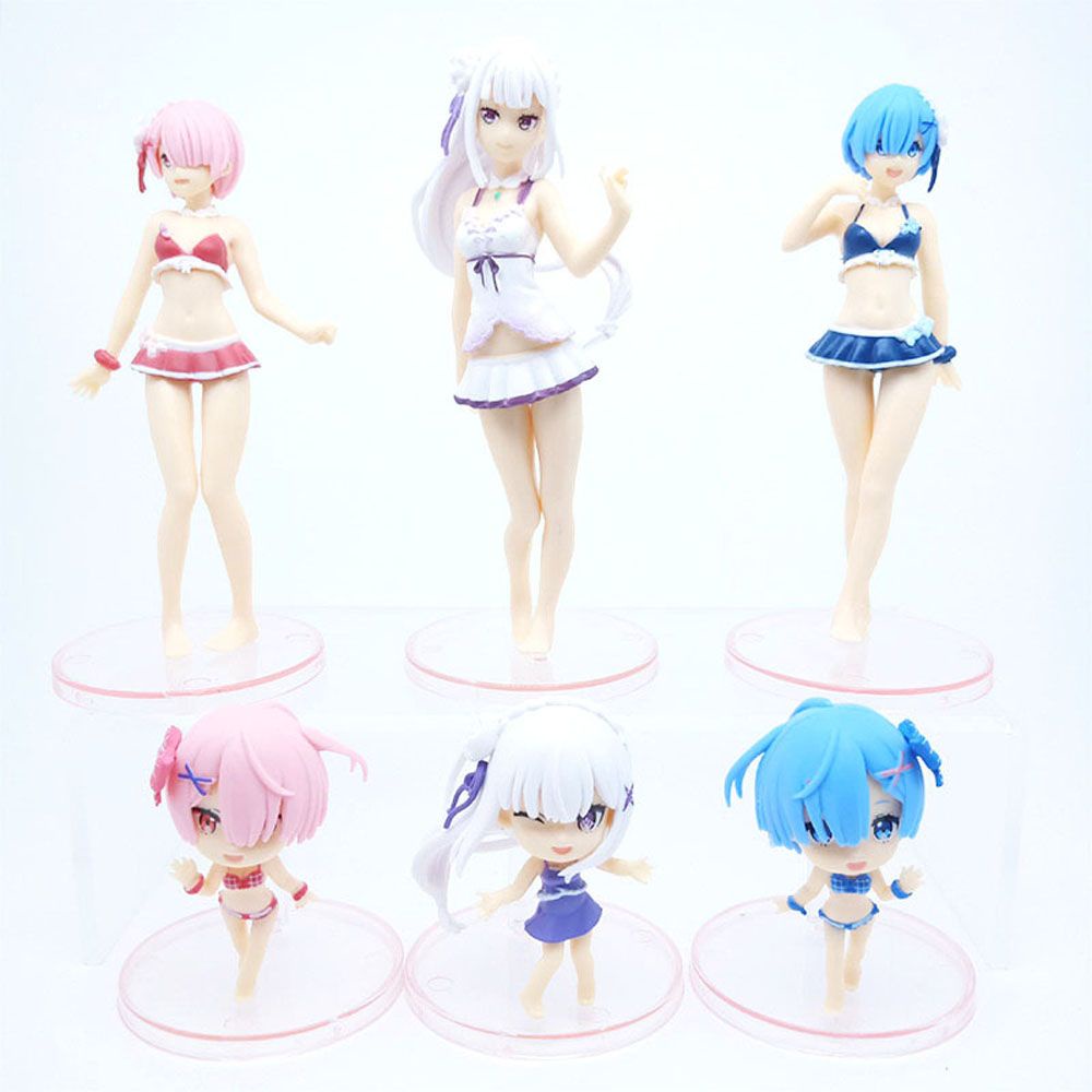 Bộ 6 mô hình nhân vật trong anime Re: Zero bằng PVC