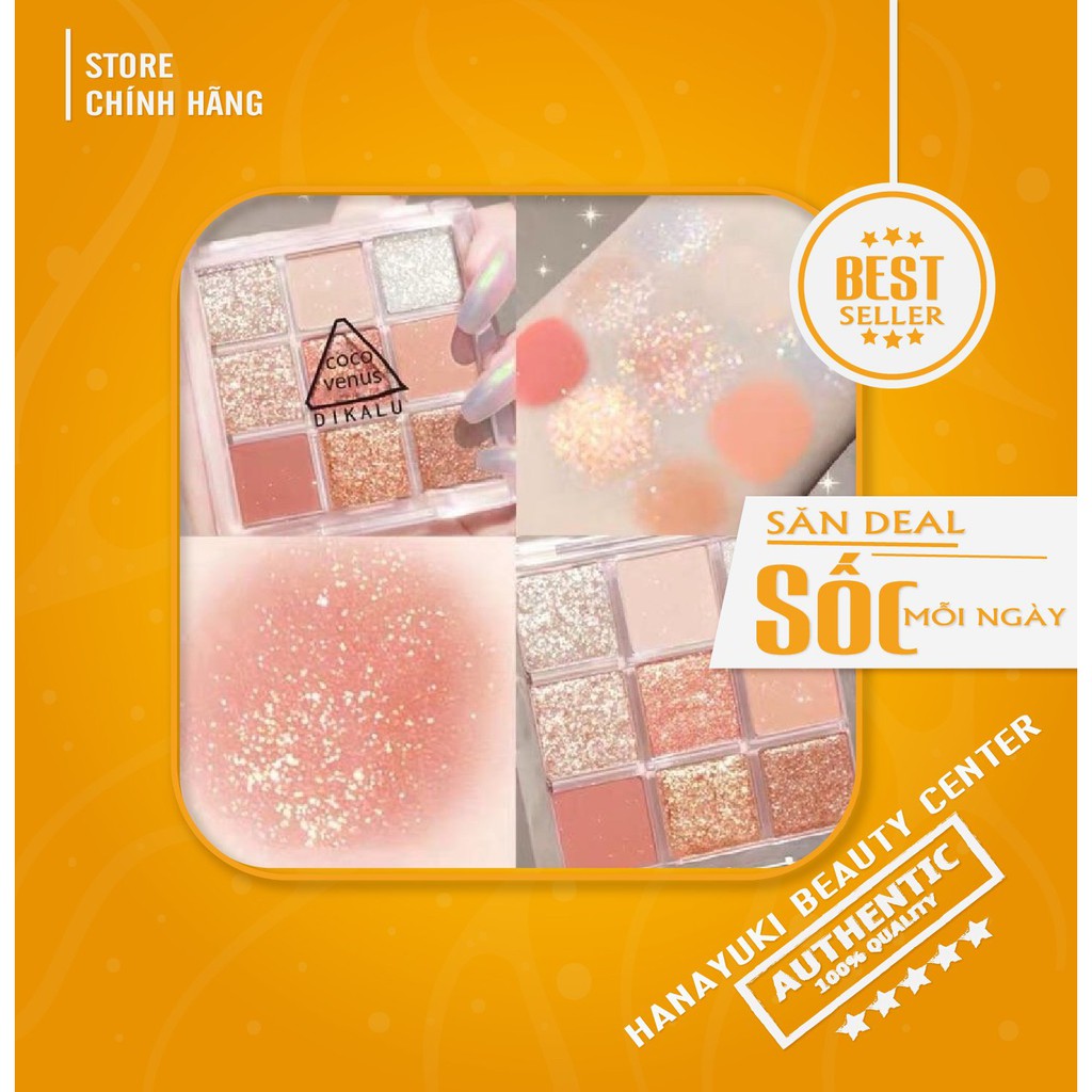Mua 1 tặng 1- Bảng phấn mắt nhũ 9 ô vuông Danlini Baby MDB2 - Hanauki Beauty