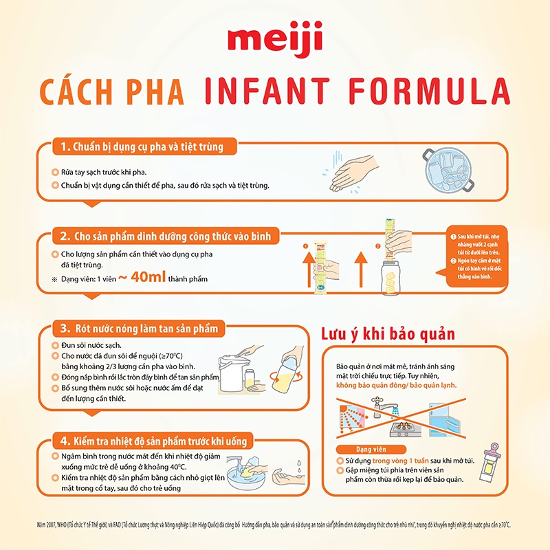 Sữa Meiji Infant Formula Ezcube (0-1Y) 800g