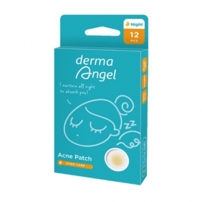 Miếng Dán Mụn Dùng Ban Đêm Derma Angel Acne Patch For Night 12 - 18 Miếng