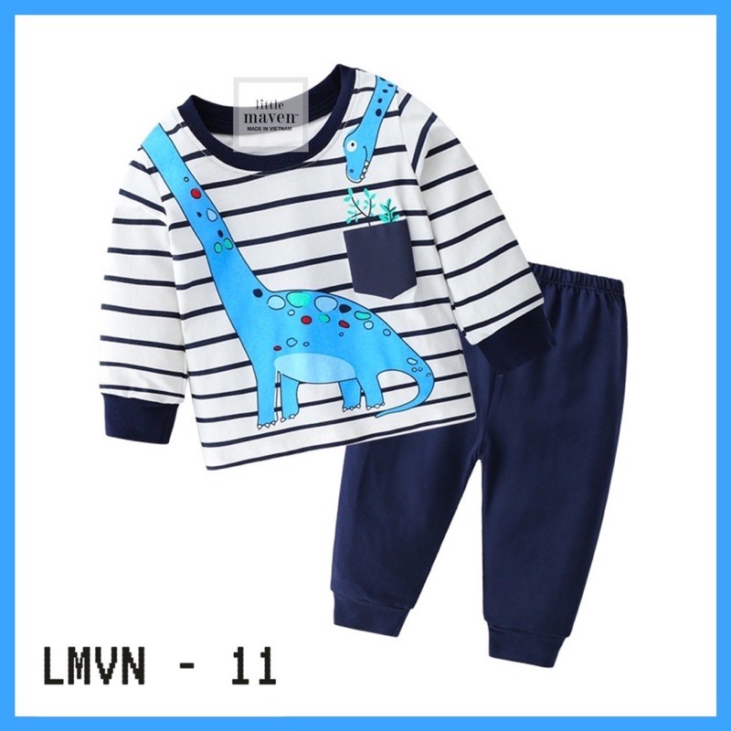 Bộ dài tay bé trai/gái Little Maven (Sz 2-7T)