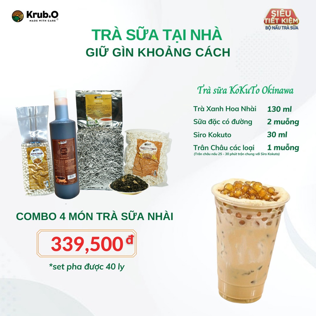 Trà Xanh Lài  Gói 500g - Thương hiệu Krub.O - Nguồn nông sản thuần Việt