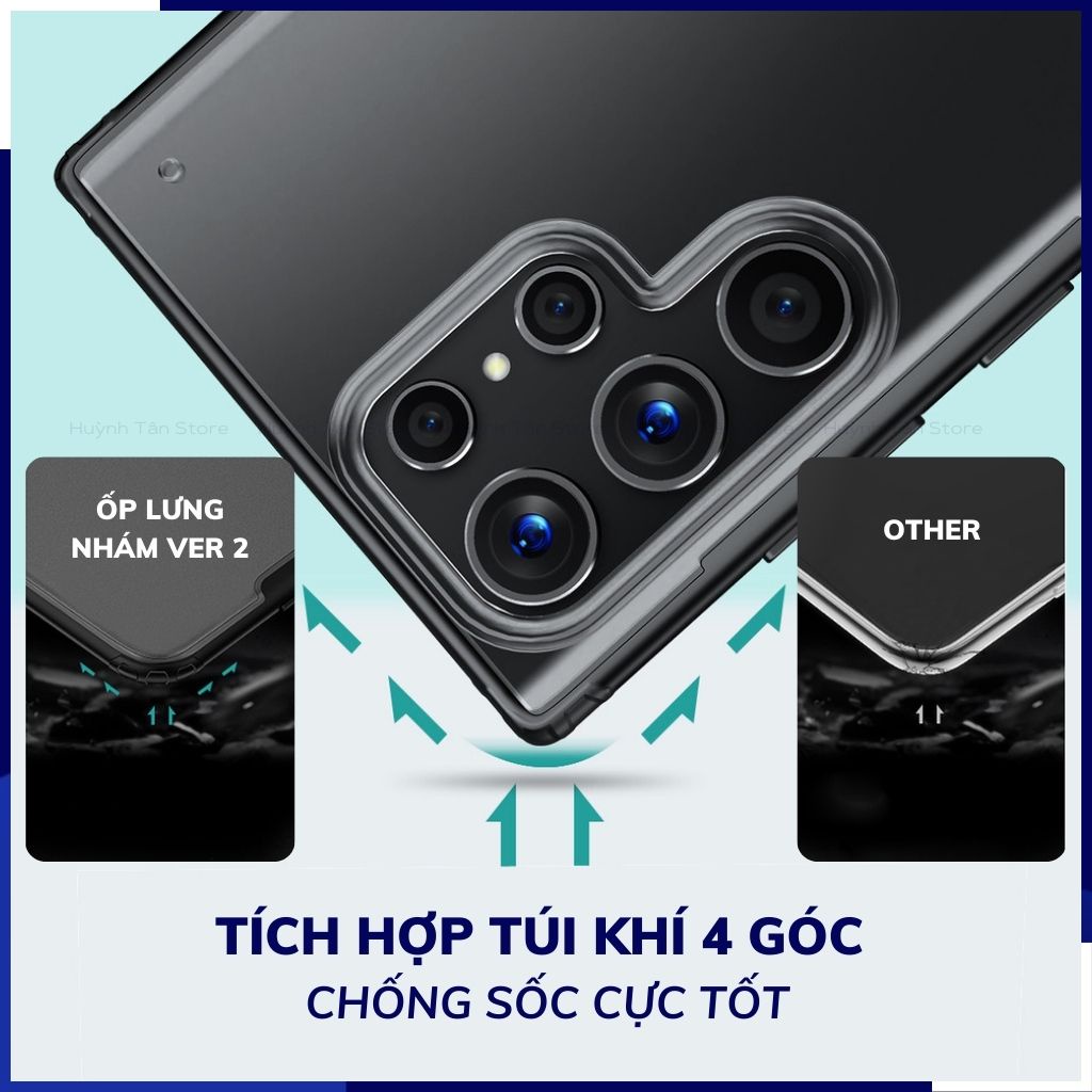 Ốp lưng s23 ultra s22 ultra chống sốc bảo vệ camera chống vân tay nhám viền màu ver 2 phụ kiện huỳnh tân store