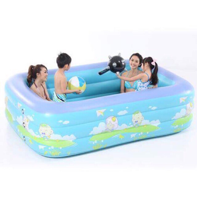 Bể bơi phao,Hồ Bơi Mini cho bé 3 Tầng hình chữ nhật họa tiết dễ thương ( ĐỦ KÍCH THƯỚC CHO CÁC MẸ LỰA CHỌN)