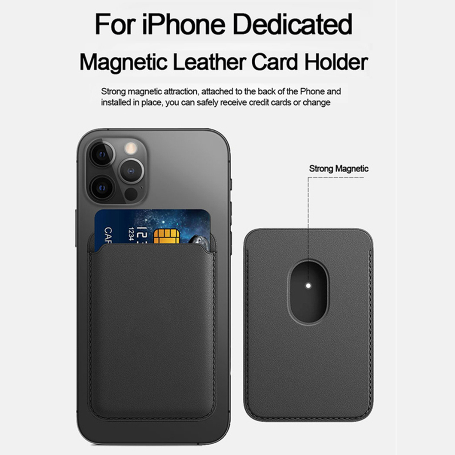 🔥Bán hàng🔥 Ví da sử dụng công nghệ MagSafe gắn mặt sau điện thoại cho iPhone 12 yjteam67