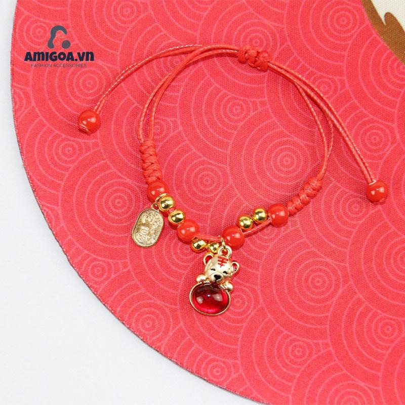 Vòng Tay Trang Sức Bằng Sứ Hình Hổ Nhỏ Phong Cách Giáng Sinh Mới 2022 Dành Cho Bạn Gái/ Học Sinh