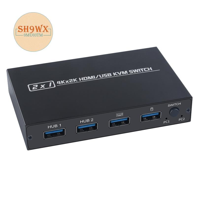 2X1 4Kx2K HDMI/USB KVM Switch,2-Port USB Keyboard,Mouse and Printer Sharing 4K@30HZ HDMI KVM Switch 2 Into 1