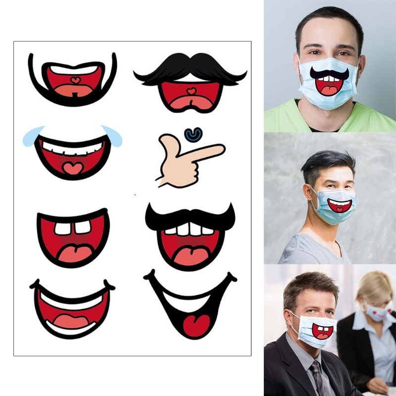 Set 50 Nhãn Dán Hình Mặt Cười / Môi / Mặt Cười Trang Trí Sổ Tay