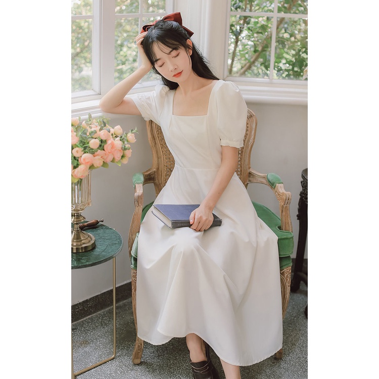 váy xanh bơ đầm trắng đầm đen váy xẻ tà đầm cổ vuông váy tiểu thư sang chảnh đầm vintage đầm dài đầm hở lưng đầm bigsize nữ váy nữ xinh váy đi chơi đầm đi tiệc đầm nữ đầm tay phồng