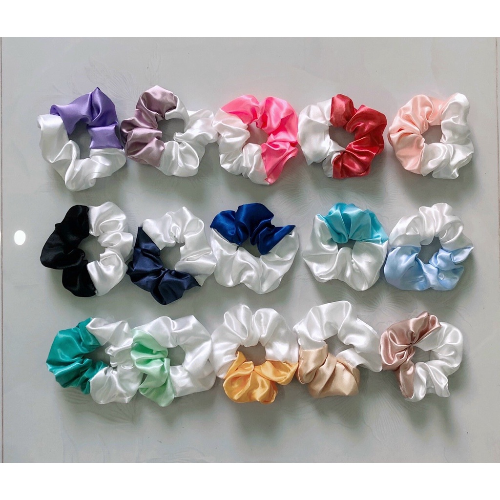 (Quà Tặng) Buộc tóc SCRUNCHIES Nhiều Màu Sắc Cực Dễ Thương