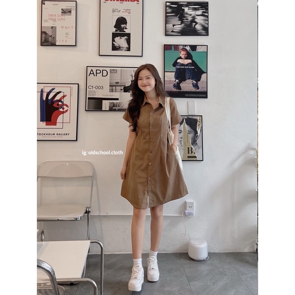 [Video] Đầm kaki pha da tay suông Ulzzang