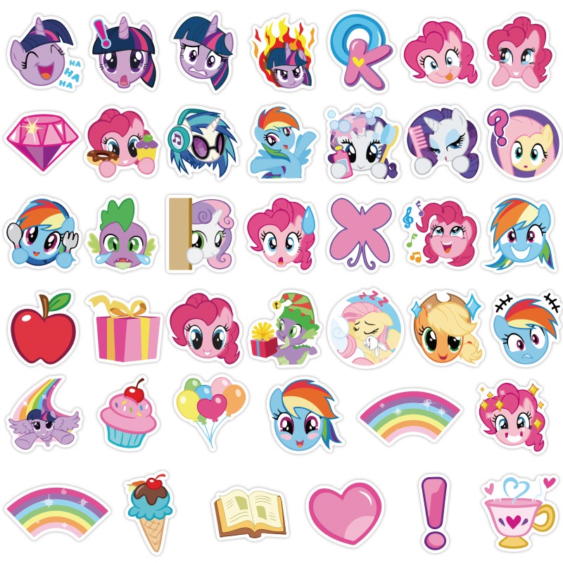 Bộ 10/40 Sticker Chống Thấm Nước Hình Hoạt Hình My Little Pony Dễ Thương